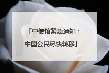 中使馆紧急通知：中国公民尽快转移