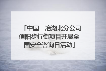 中国一冶湖北分公司信阳步行街项目开展全国安全咨询日活动