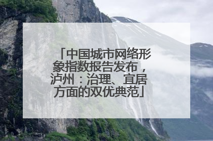 中国城市网络形象指数报告发布，泸州：治理、宜居方面的双优典范