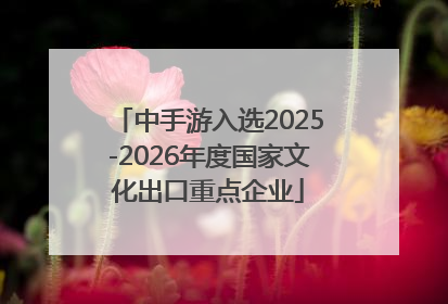 中手游入选2025-2026年度国家文化出口重点企业