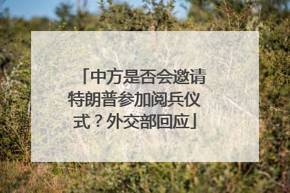 中方是否会邀请特朗普参加阅兵仪式？外交部回应