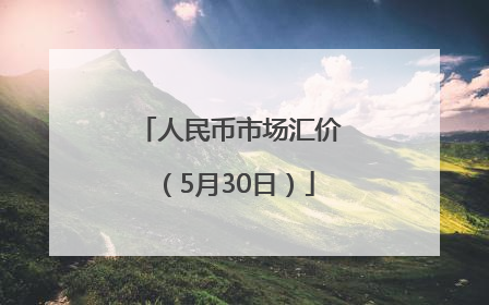 人民币市场汇价（5月30日）