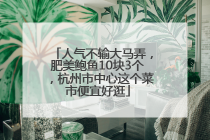 人气不输大马弄，肥美鲍鱼10块3个，杭州市中心这个菜市便宜好逛