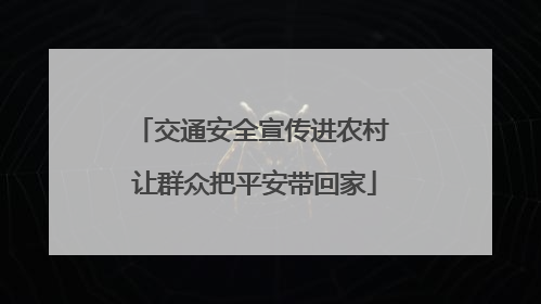 交通安全宣传进农村 让群众把平安带回家