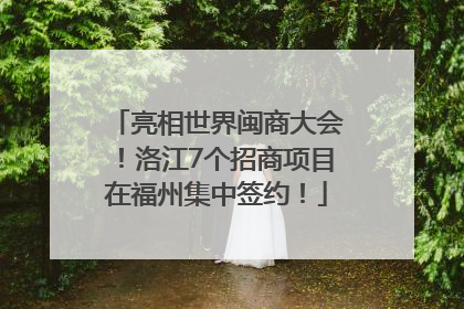 亮相世界闽商大会！洛江7个招商项目在福州集中签约！