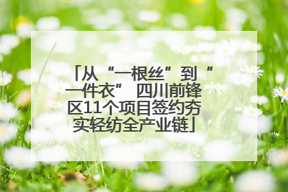 从“一根丝”到“一件衣” 四川前锋区11个项目签约夯实轻纺全产业链