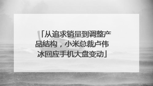 从追求销量到调整产品结构，小米总裁卢伟冰回应手机大盘变动