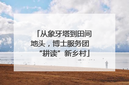 从象牙塔到田间地头，博士服务团“耕读”新乡村