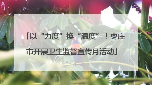 以“力度”换“温度”！枣庄市开展卫生监督宣传月活动
