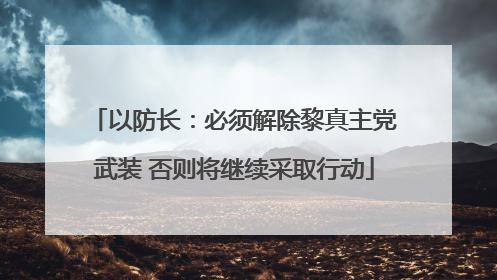 以防长：必须解除黎真主党武装 否则将继续采取行动