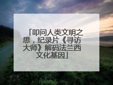 叩问人类文明之思，纪录片《寻访大师》解码法兰西文化基因
