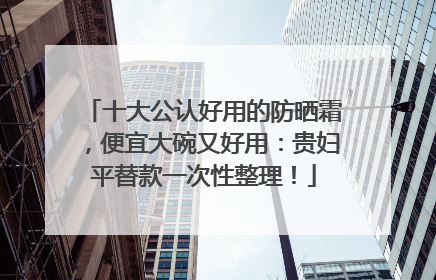 十大公认好用的防晒霜，便宜大碗又好用：贵妇平替款一次性整理！