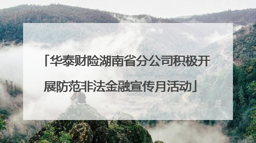 华泰财险湖南省分公司积极开展防范非法金融宣传月活动