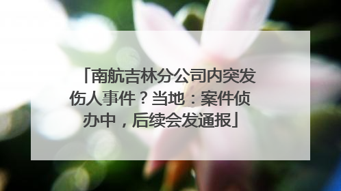 南航吉林分公司内突发伤人事件？当地：案件侦办中，后续会发通报