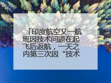 印度航空又一航班因技术问题在起飞后返航，一天之内第三次因“技术问题”返航