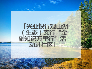 兴业银行观山湖（生态）支行“金融知识万里行”活动进社区