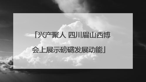 兴产聚人 四川眉山西博会上展示磅礴发展动能