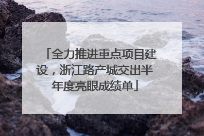 全力推进重点项目建设，浙江路产城交出半年度亮眼成绩单