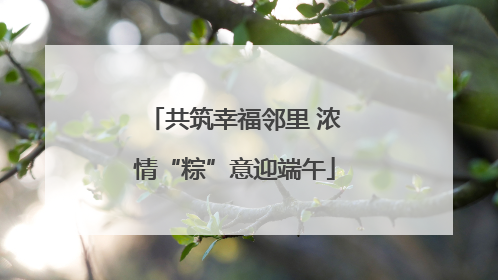 共筑幸福邻里 浓情“粽”意迎端午