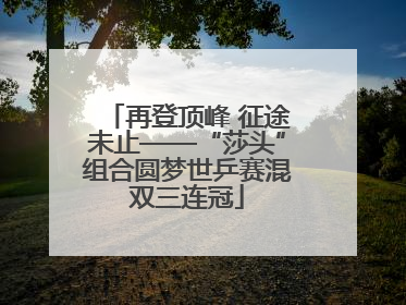 再登顶峰 征途未止——“莎头”组合圆梦世乒赛混双三连冠