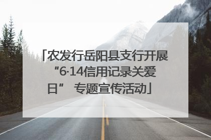 农发行岳阳县支行开展“6·14信用记录关爱日” 专题宣传活动