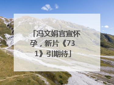 冯文娟官宣怀孕，新片《731》引期待
