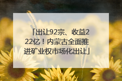 出让92宗、收益222亿！内蒙古全面推进矿业权市场化出让