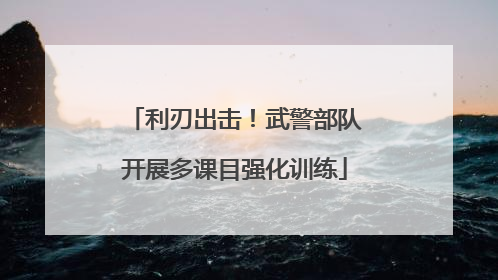 利刃出击！武警部队开展多课目强化训练