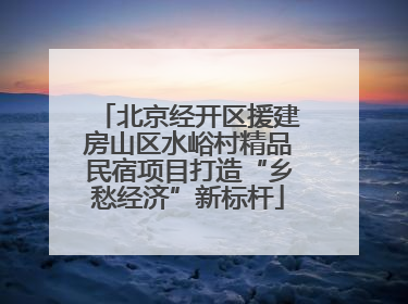 北京经开区援建房山区水峪村精品民宿项目打造“乡愁经济”新标杆