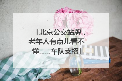 北京公交站牌，老年人有点儿看不懂……车队支招