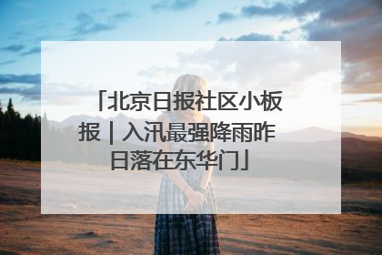 北京日报社区小板报｜入汛最强降雨昨日落在东华门