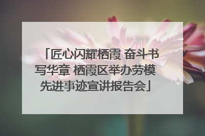 匠心闪耀栖霞 奋斗书写华章 栖霞区举办劳模先进事迹宣讲报告会