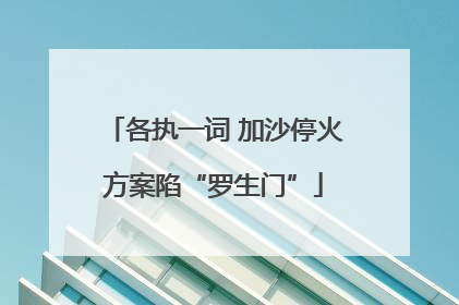 各执一词 加沙停火方案陷“罗生门”