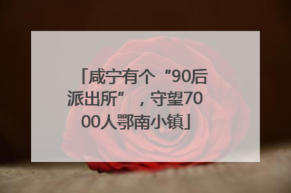 咸宁有个“90后派出所”，守望7000人鄂南小镇