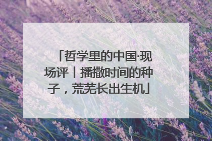 哲学里的中国·现场评丨播撒时间的种子，荒芜长出生机