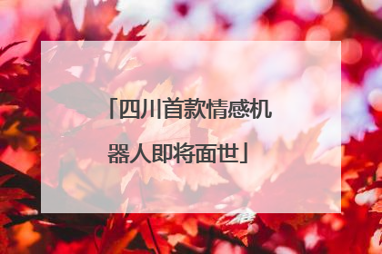 四川首款情感机器人即将面世