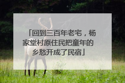 回到三百年老宅，杨家堂村原住民把童年的乡愁开成了民宿