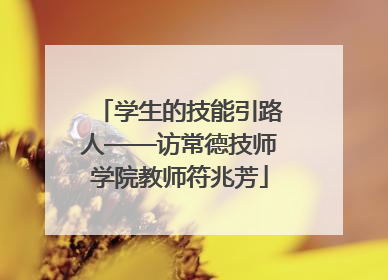 学生的技能引路人——访常德技师学院教师符兆芳