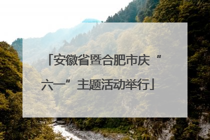 安徽省暨合肥市庆“六一”主题活动举行