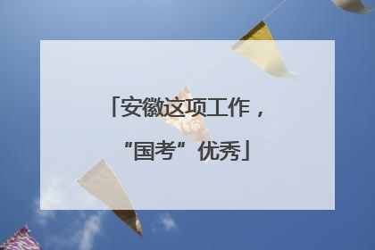 安徽这项工作，“国考”优秀
