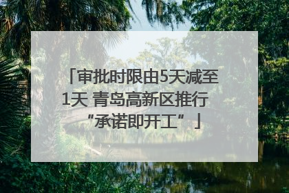 审批时限由5天减至1天 青岛高新区推行“承诺即开工”
