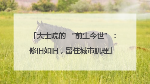 大士院的 “前生今世”：修旧如旧，留住城市肌理