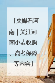 央媒看河南｜关注河南小麦收购、高考保障等内容