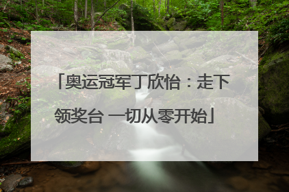奥运冠军丁欣怡：走下领奖台 一切从零开始