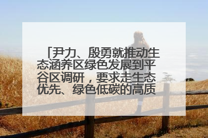 尹力、殷勇就推动生态涵养区绿色发展到平谷区调研，要求走生态优先、绿色低碳的高质量发展之路