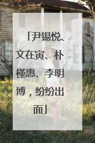 尹锡悦、文在寅、朴槿惠、李明博，纷纷出面