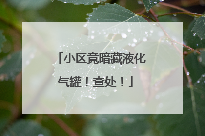 小区竟暗藏液化气罐！查处！