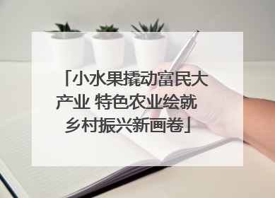 小水果撬动富民大产业 特色农业绘就乡村振兴新画卷