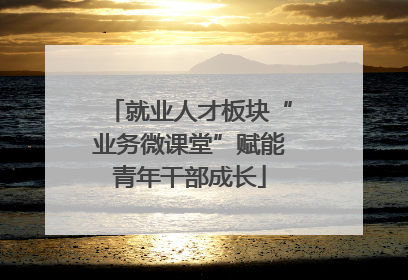 就业人才板块“业务微课堂”赋能青年干部成长