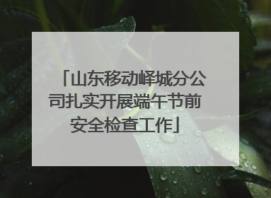 山东移动峄城分公司扎实开展端午节前安全检查工作